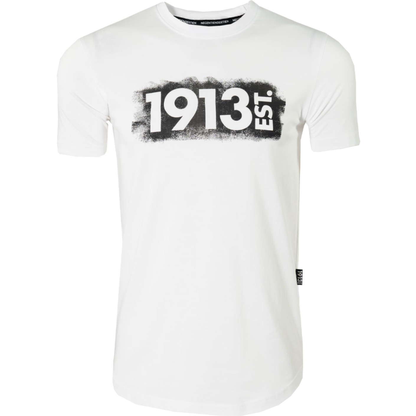 1913 T-shirt Wit Block Zwart
