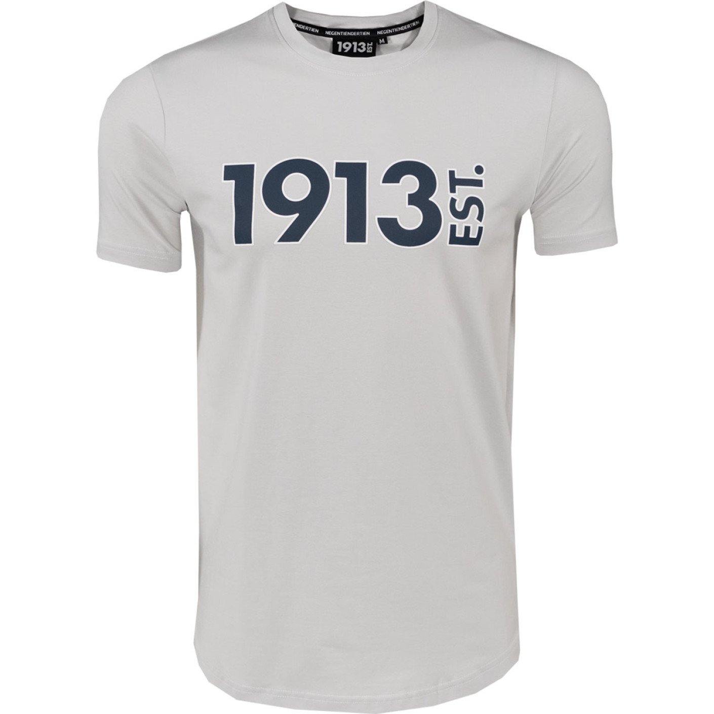 1913 T-shirt Grijs Logo Donkergrijs-Wit