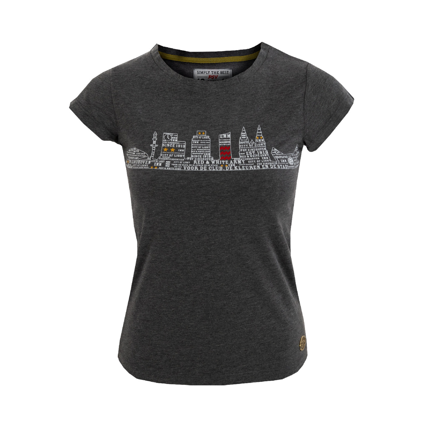 PSV T-shirt Skyline Dames d.grijs