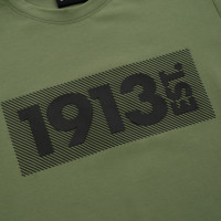 1913 T-shirt groen Stripes zwart