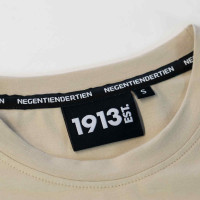 1913 T-Shirt Beige Logo Wit