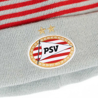 PSV Beanie Stripes grijs-rood JR