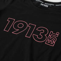 1913 Dames T-shirt Zwart Outline Roze