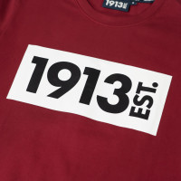 1913 T-Shirt Bordeaux Block Off White