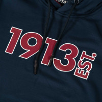 1913 Hooded Sweater Dark Navy Logo Bordeaux