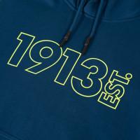 1913 Hooded Sweater Donkerblauw Outline Geel