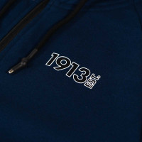 1913 Hooded Vest Donkerblauw Logo Zwart-Wit