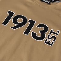 1913 T-shirt Taupe Logo Zwart-Wit