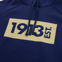 1913 Hooded Sweater d.blauw Block goud