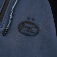 PSV 1/4 Zip Hoodie Logo Tonal d.blauw